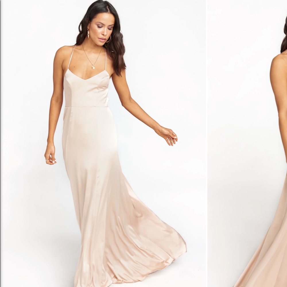 Champagne Satin Bridesmaid Gown